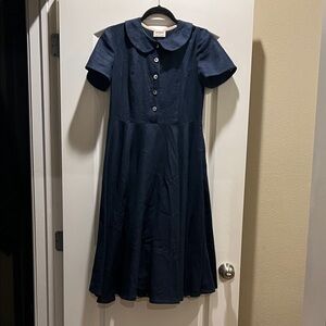 Cotton Candy Elegant Midnight Cottage Core - vintage inspired - linen dress